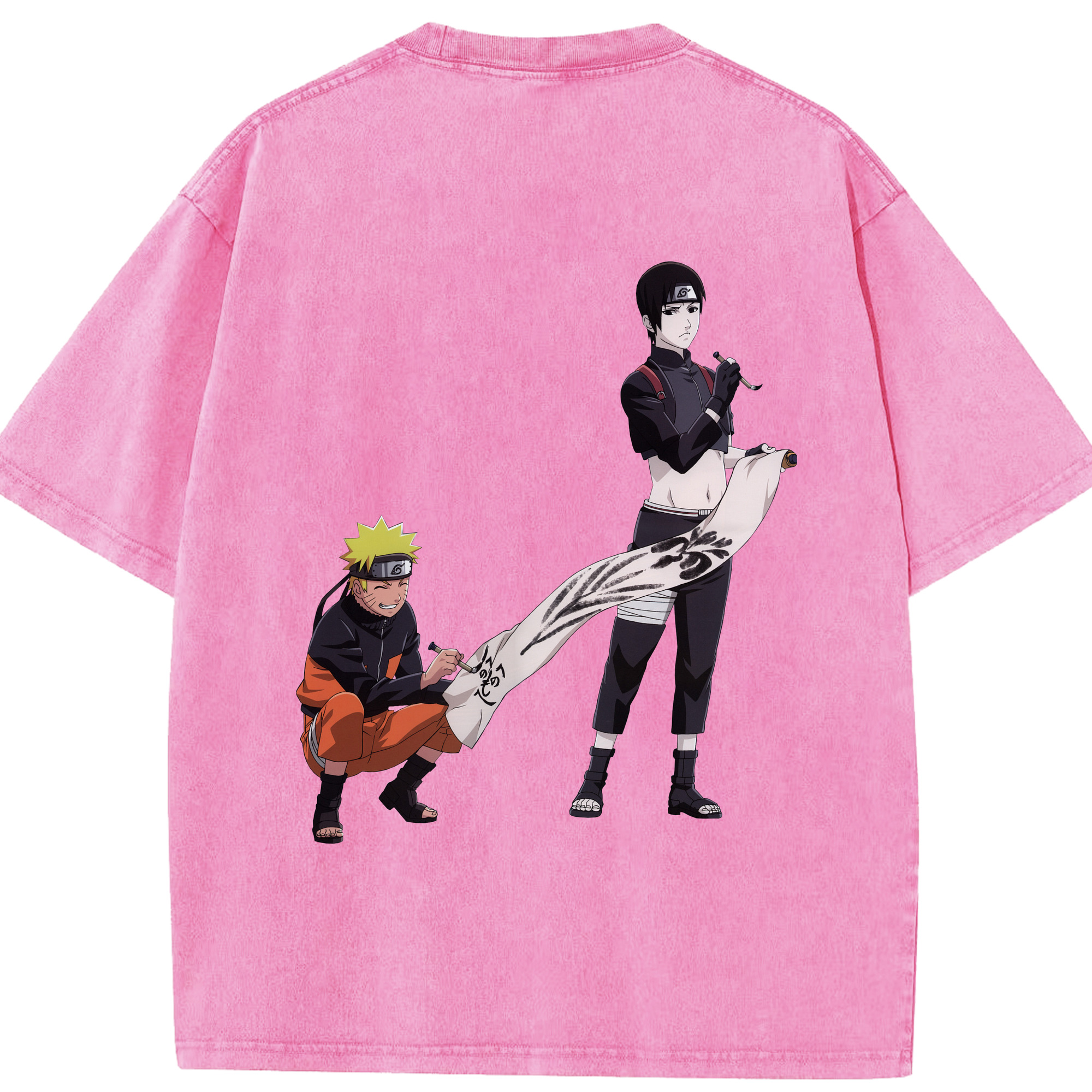（画像用） NARUTO -ナルト- うずまき ナルト Uzumaki Naruto 綿100% ヴィンテージ風 半袖Tシャツ（背面プリント）